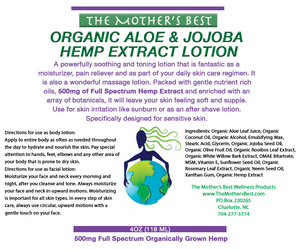 The Mothers Best Organic Aloe & Jojoba Hemp Extract Lotion
