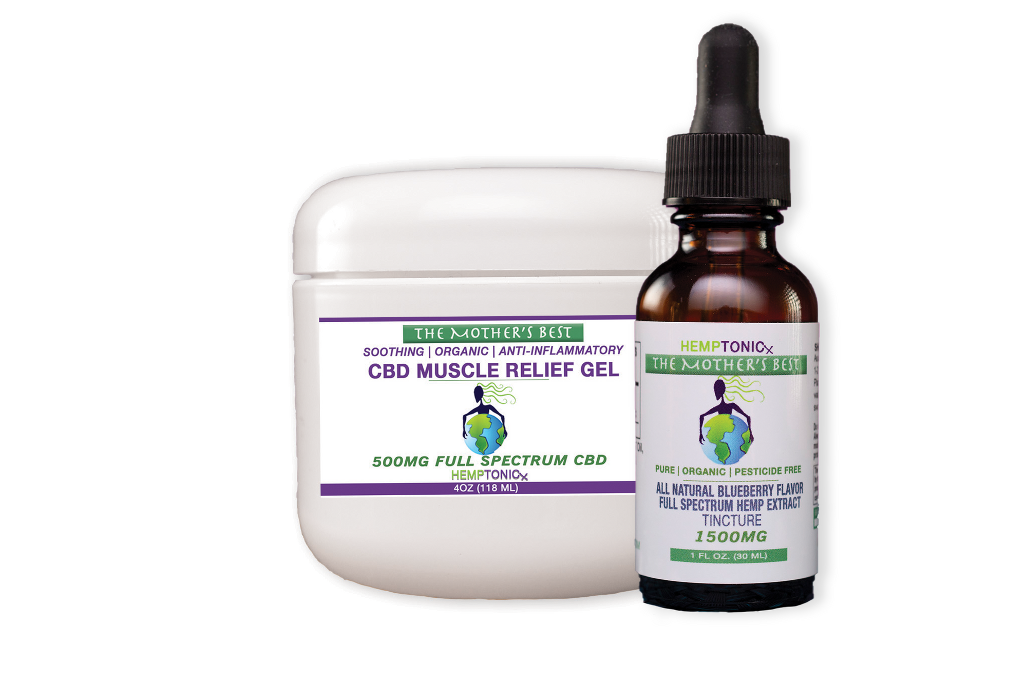 The Mothers Best Muscle Gel & 1500mg CBD Tincture Combo